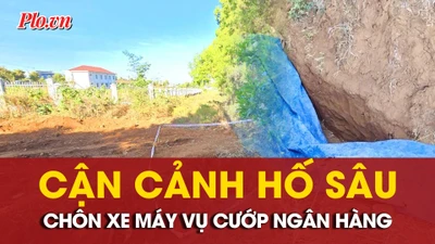 Cận cảnh hố sâu chôn giấu xe máy vụ cướp ngân hàng tại Gia Lai 