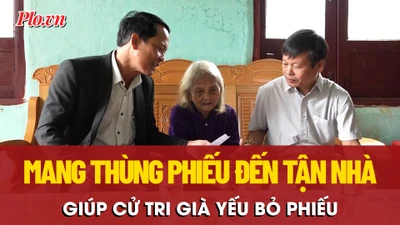 Quảng Ngãi mang thùng phiếu đến nhà giúp Mẹ Việt Nam anh hùng và cử tri cao tuổi bỏ phiếu