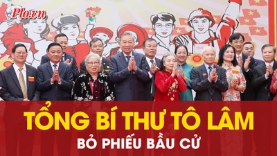 Tổng Bí thư Tô Lâm bỏ phiếu bầu cử tại phường Ba Đình