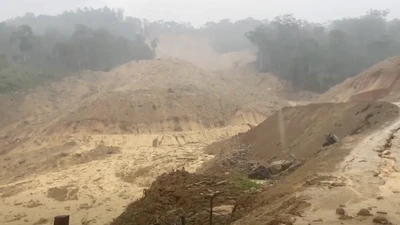 Vị trí sạt lở. Ảnh: TN