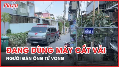 Đang dùng máy cắt vải, người đàn ông ngã xuống tử vong