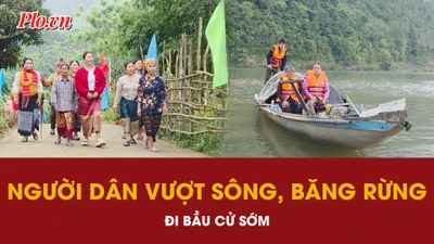 Người dân vượt sông, băng rừng Trường Sơn đi bỏ phiếu sớm