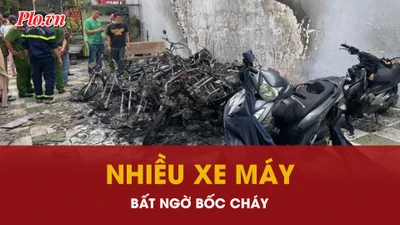 TP.HCM: Nhiều xe máy dựng trong sân nhà dân bất ngờ bốc cháy