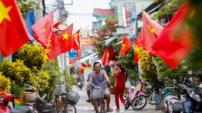 Xã đảo Thạnh An lộng lẫy cờ hoa trước ngày bầu cử