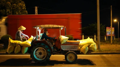 Nông dân Đà Nẵng hối hả gặt lúa xuyên đêm khi thành phố phong toả