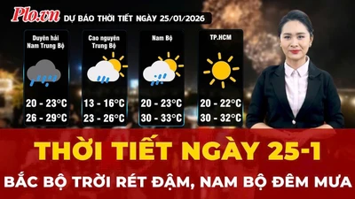 Dự báo thời tiết ngày 25-1: Bắc Bộ rét đậm, Nam Bộ ngày nắng