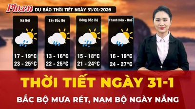 Dự báo thời tiết ngày 31-1: Bắc Bộ mưa rét, Nam Bộ ngày nắng