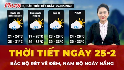 Dự báo thời tiết ngày 25-2: Bắc Bộ rét về đêm, Nam Bộ ngày nắng
