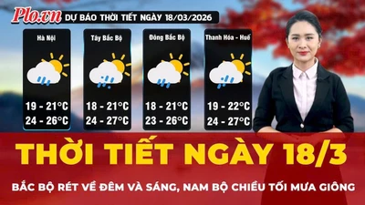 Dự báo thời tiết ngày 18-3: Bắc Bộ rét về đêm và sáng, Nam Bộ chiều tối mưa giông