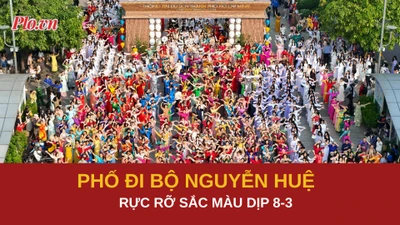 Hàng ngàn người tạo nên ngày hội áo dài rực rỡ ở phố đi bộ Nguyễn Huệ