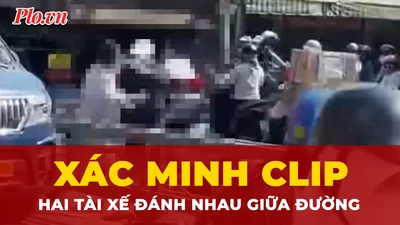 TP.HCM: Xác minh clip hai người đánh nhau giữa đường Trường Chinh