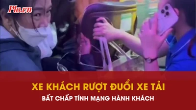 Xe khách điên cuồng truy đuổi xe tải, hành khách hoảng loạn van xin xuống xe