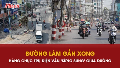 Video: Hàng chục trụ điện án ngữ giữa đường Chu Văn An 