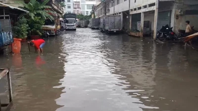 Nhiều tuyến đường cửa ngõ phía Tây TP.HCM bị ngập