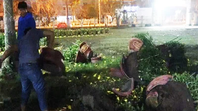 Người bán đập chậu hoa trong đêm giao thừa