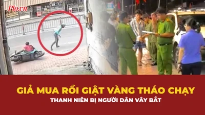 Giả vờ hỏi mua rồi giật vàng tháo chạy, thanh niên bị người dân vây bắt