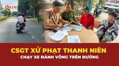 Video: Thanh niên không bằng lái, chở bạn đánh võng trên đường bị CSGT xử phạt