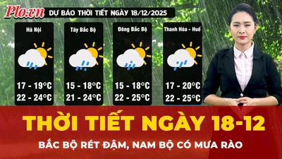 Thời tiết ngày 18-12: Bắc Bộ rét đậm, Nam Bộ có mưa rào