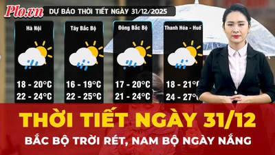Thời tiết ngày 31-12: Bắc Bộ trời rét, Nam Bộ ngày nắng, đêm có mưa rào