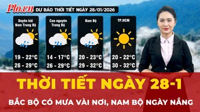 Thời tiết ngày 28-1: Bắc Bộ có mưa vài nơi, Nam Bộ ngày nắng