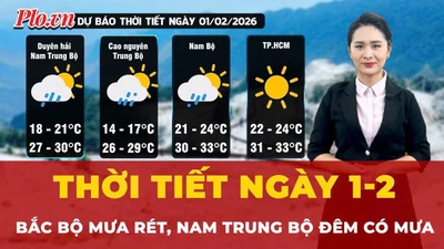 Thời tiết ngày 1-2: Bắc Bộ mưa rét, Nam Trung Bộ đêm có mưa vài nơi