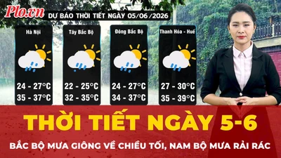 Thời tiết ngày 5-6: Bắc Bộ mưa giông về chiều tối, Nam Bộ mưa rải rác