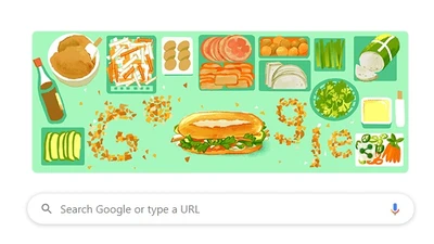 Biểu tượng bánh mì VN bất ngờ xuất hiện trên trang chủ Google