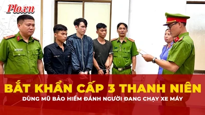 Bắt khẩn cấp 3 thanh niên dùng mũ bảo hiểm đánh người đang chạy xe máy