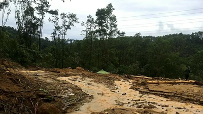 Ảnh: Sạt lở đất ở Trạm bảo vệ rừng 67, 13 người mất tích