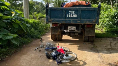 Xe đạp điện va chạm xe tải, hai chị em thương vong