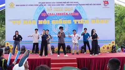 Sôi động hội trại 'Tự hào nòi giống Tiên Rồng' dịp Giỗ tổ Hùng Vương