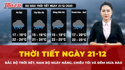 Dự báo thời tiết 21-12: Bắc Bộ trời rét, Nam Bộ ngày nắng, chiều tối và đêm có mưa rào