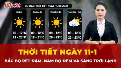 Dự báo thời tiết ngày 11-1: Bắc Bộ rét đậm, Nam Bộ đêm và sáng trời lạnh
