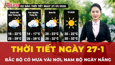 Dự báo thời tiết ngày 27-1: Bắc Bộ có mưa vài nơi, Nam Bộ ngày nắng