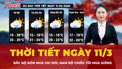Dự báo thời tiết ngày 11-3: Bắc bộ mưa vài nơi, Nam bộ chiều tối mưa giông