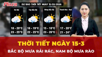 Dự báo thời tiết ngày 15-3: Bắc Bộ mưa rải rác, Nam Bộ mưa rào