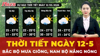 Dự báo thời tiết ngày 12-5: Bắc Bộ mưa giông rải rác, Nam Bộ nắng nóng gay gắt
