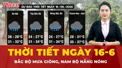 Dự báo thời tiết ngày 16-6: Bắc Bộ mưa giông, Nam Bộ nắng nóng