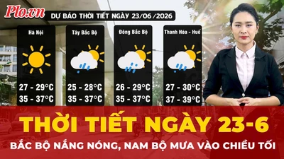 Dự báo thời tiết ngày 23-6: Bắc Bộ nắng nóng, Nam Bộ mưa vào chiều tối