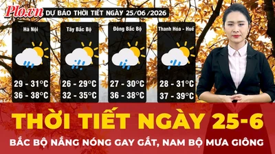 Dự báo thời tiết ngày 25-6: Bắc Bộ nắng nóng gay gắt, Nam Bộ chiều tối mưa giông