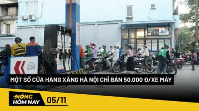 Nóng hôm nay: Một số cửa hàng xăng Hà Nội chỉ bán 50.000 đồng/xe máy