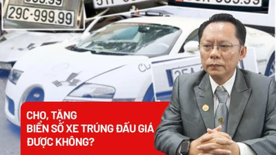 Cho, tặng biển số xe trúng đấu giá được không?