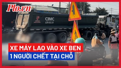 Video: Xe máy bất ngờ lao vào xe ben, người phụ nữ bị cán chết tại chỗ