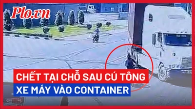 Video: Nam thanh niên chết tại chỗ sau khi tông xe máy vào container