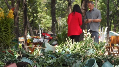 Đập từng giỏ hoa vì không muốn bị 'hôi của'