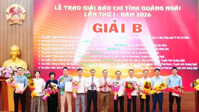 Báo Pháp Luật TP.HCM đoạt giải B Giải Báo chí tỉnh Quảng Ngãi 