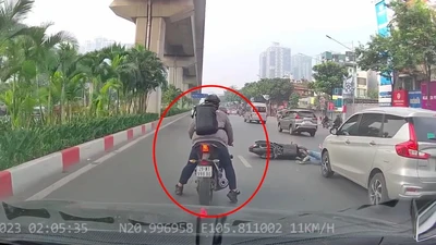 Tìm bị hại trong clip thanh niên gây tai nạn giao thông rồi bỏ chạy ở Hà Nội