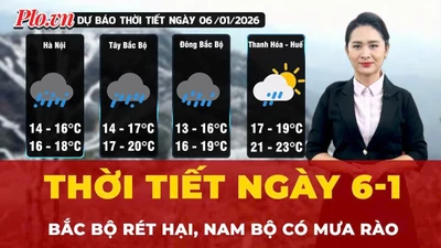 Thời tiết ngày 6-1: Bắc Bộ rét đậm rét hại, Nam Bộ có mưa rào rải rác