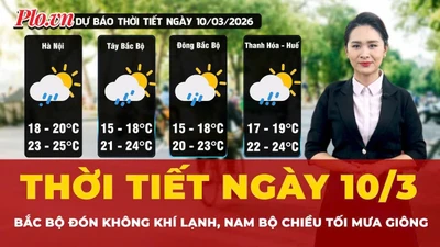 Thời tiết ngày 10-3: Bắc bộ đón không khí lạnh, Nam Bộ chiều tối mưa giông