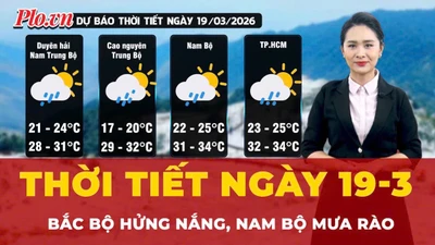Thời tiết ngày 19-3: Bắc Bộ hửng nắng, Nam Bộ mưa rào